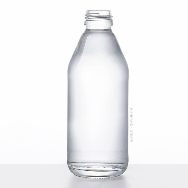 250ml Round Clear Flint Glass Water Bottle with Screw Lid