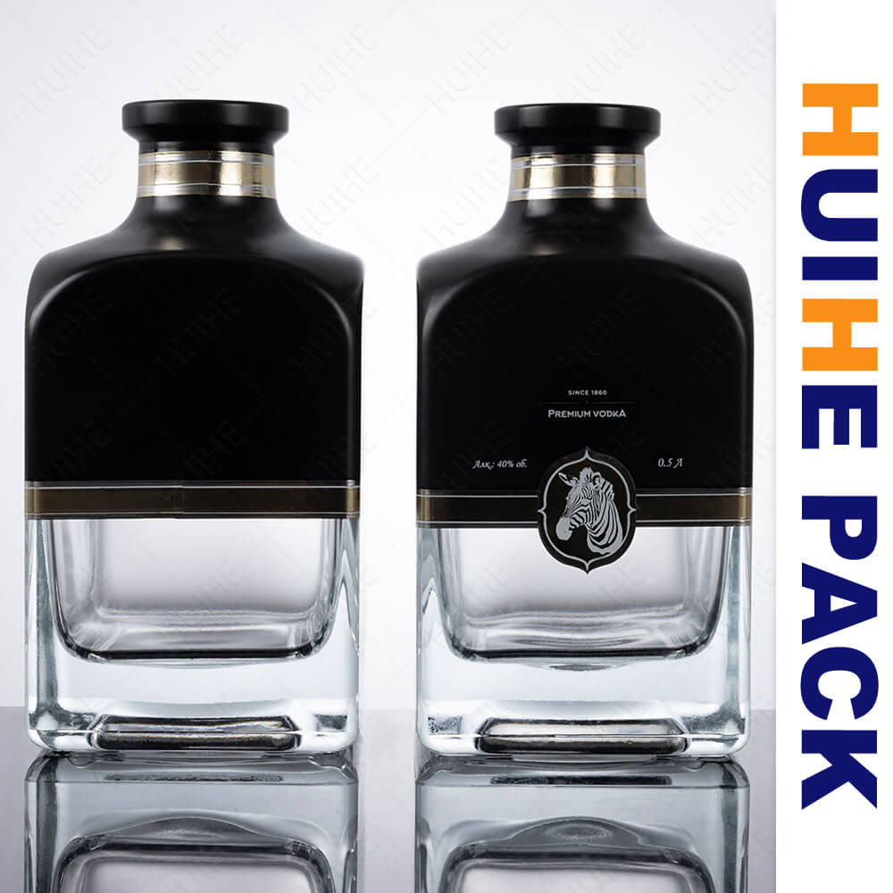square whisky bottle black coating (5)