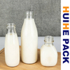 Wide-neck Square BPA Free Glass Dairy Bottle with Screw Lid