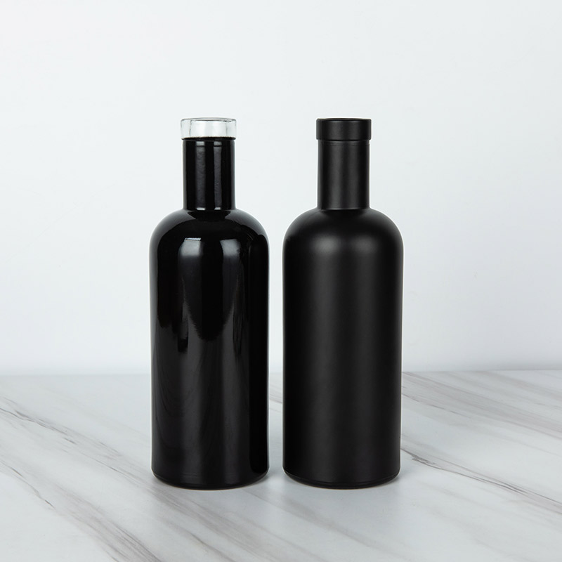 black aspect liquor bottle