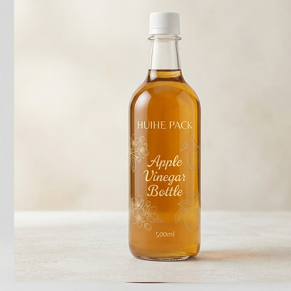 Glass Apple Vinegar Bottle with Cap