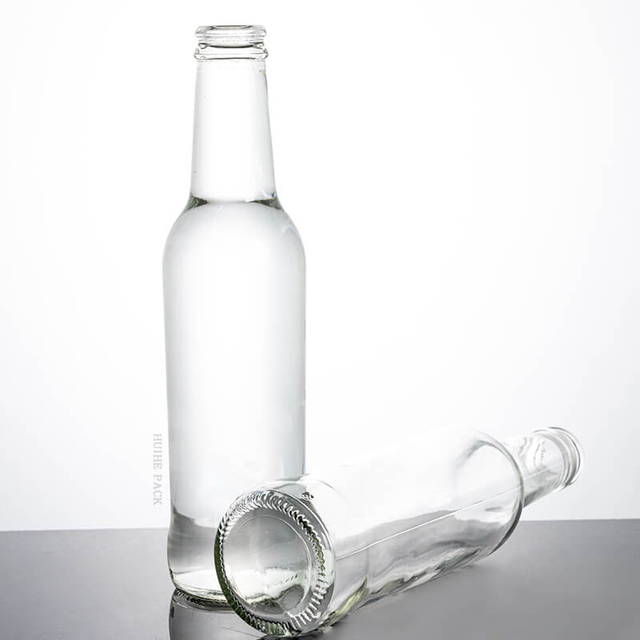 300ML Cylinder Long Neck Glass Beverage Bottle with Crown Cap
