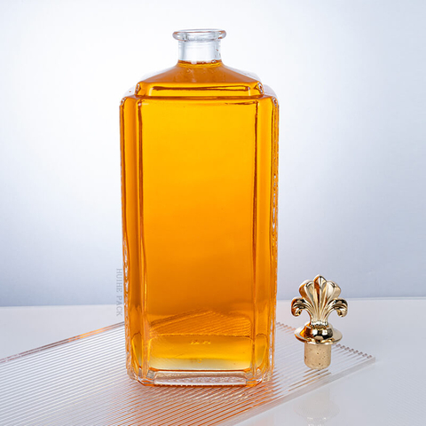 1500ml Multi - Edged Rectangular Glass Liquor Bottle