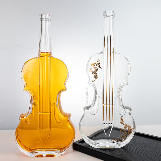 Garrafa de licor de vidro em formato de violino exclusivo de 1000ml