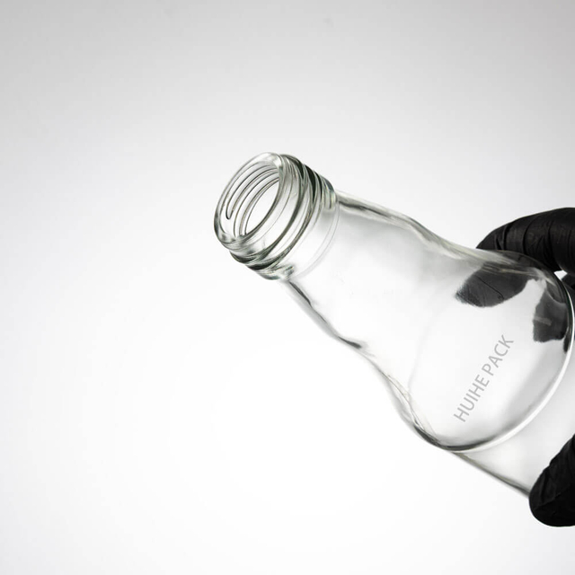 High-end 270ml Transparent Glass Water Bottle with Screw Neck