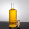 Raised Letters Textured Cylinder Glass Liquor Bottle