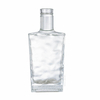 Rippled Texture High-end Clear Glass Square Liquor Bottle