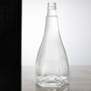 Streamlined Tapered Glass Liquor Bottle with Vertical Ridges