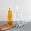 Wholesale 720ml Round Transparent Flint Glass Scotch Whisky Bottle