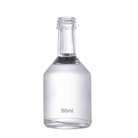 50ml Lone Neck Clear Flint Glass Small Alcohol Bottles Bulk