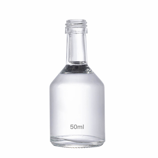 50ml Lone Neck Clear Flint Glass Small Alcohol Bottles Bulk
