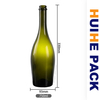 750ml Dark Green Curved Bulb Glass Cider Bottle with Crown Cap