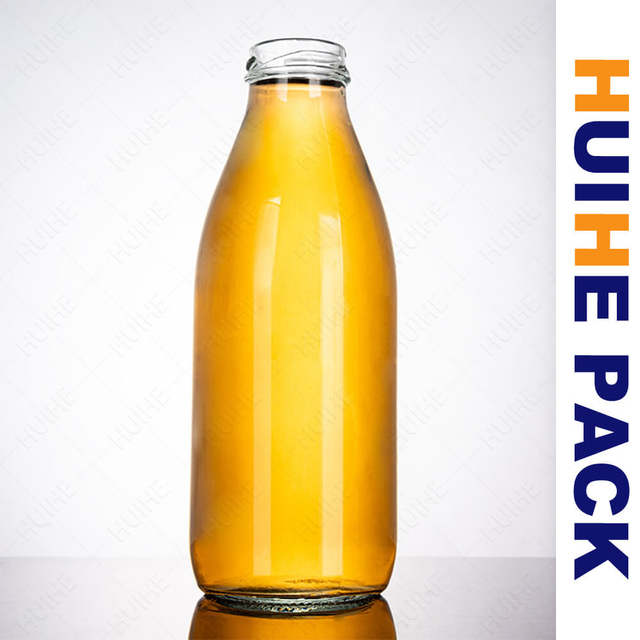 Bulk Cylinder Glass Milk Beverage Container with Screw Neck