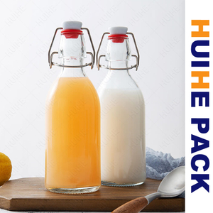 350ml 500ml 750ml 1000ml Clear Glass Beverage Bottle with Swing Top