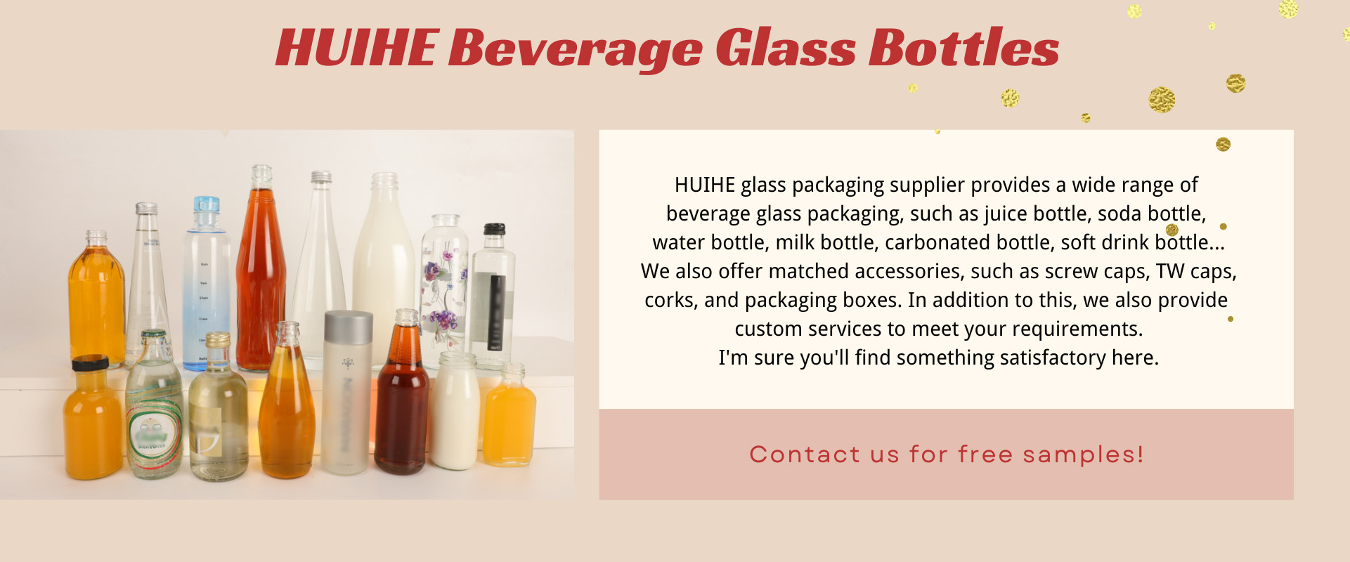 huihe glass beverage bottle