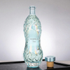 750ml Irregular Clear Glass Whiskey Bottle with Custom Cork