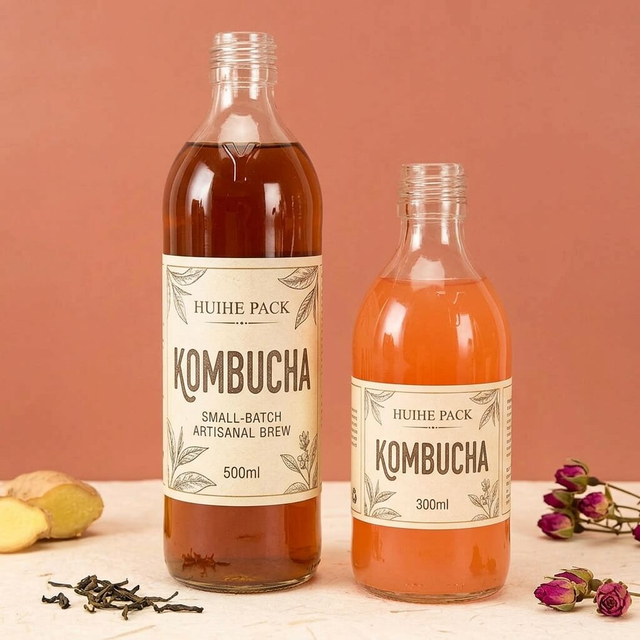 Skrufinish 300ml 500ml Kombucha teglassflaske