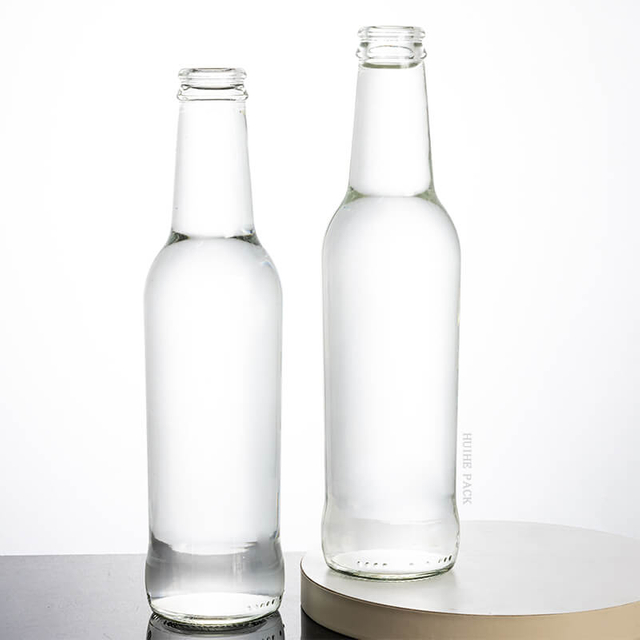 300ML Cylinder Long Neck Glass Beverage Bottle with Crown Cap
