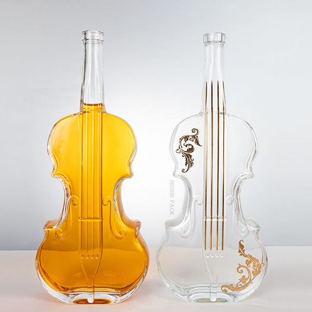Garrafa de licor de vidro em formato de violino exclusivo de 1000ml