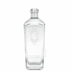 'G'-Embossed Angled Edges Rectangular Glass Liquor Bottle