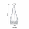 Streamlined Tapered Glass Liquor Bottle with Vertical Ridges