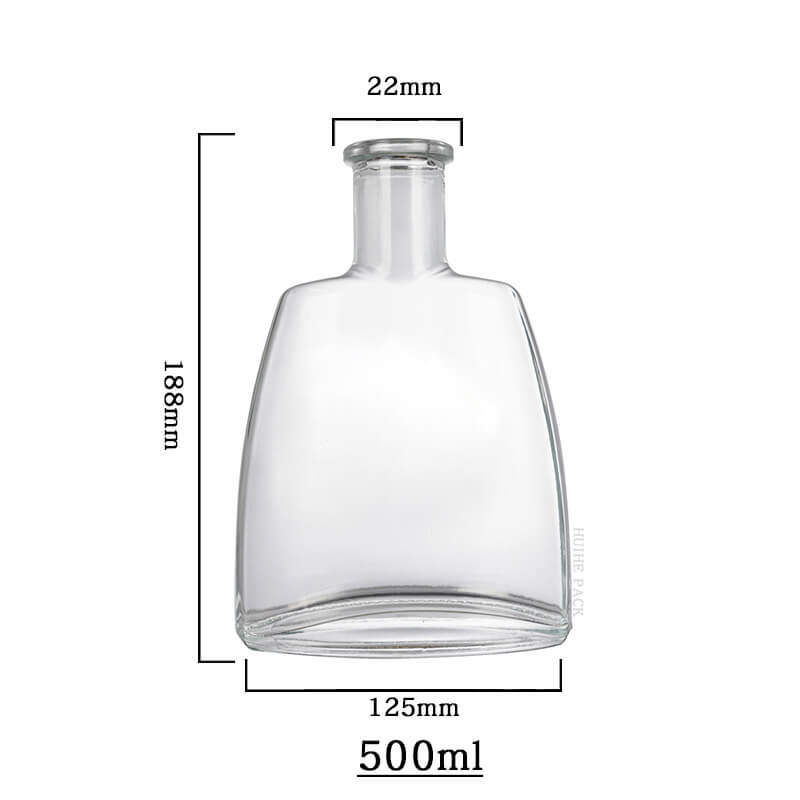Flat Trapezoidal Liquor Bottle Curved Edges-capacity Flat Trapezoidal Liquor Bottle Curved Edges-capacity