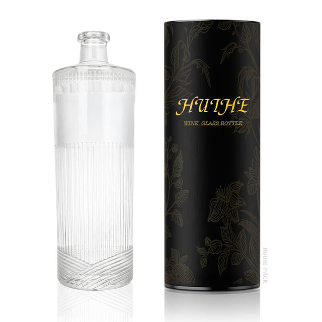 700ml Cylindrical Striped Spirit Bottle with Custom Box