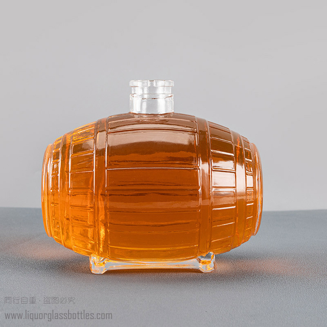 Custom Unique Glass Barrel Bottle Keg Cask Whiskey Vodka Liquor Packaging