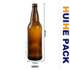 20oz 600ml Empty Tall Amber Beer Cider Bottle Crown Finish