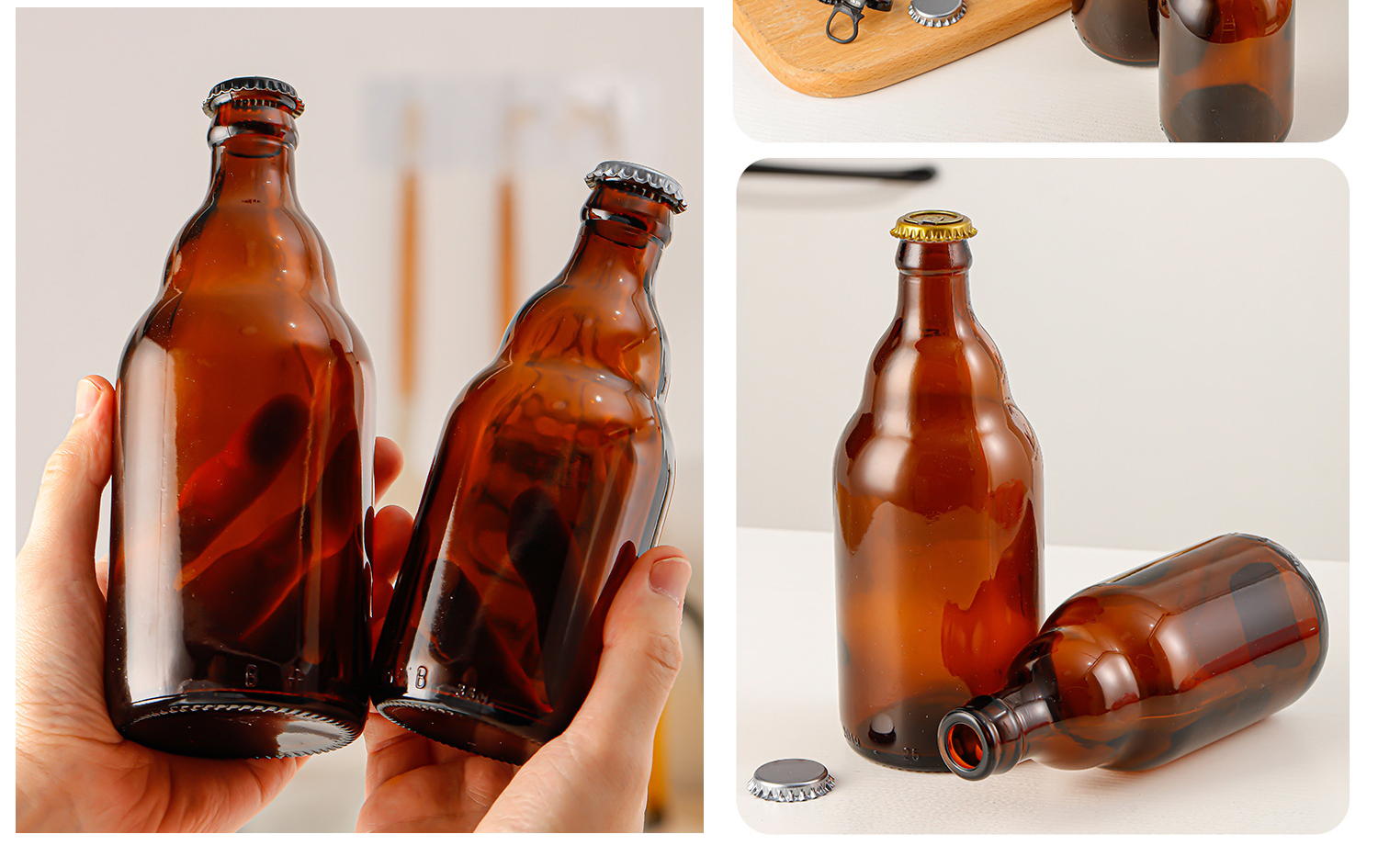 brown beer glass bottle