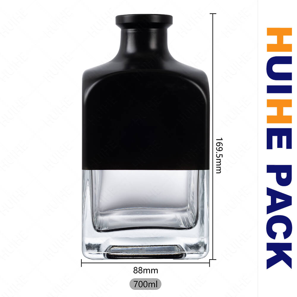 square whisky bottle black coating (12)