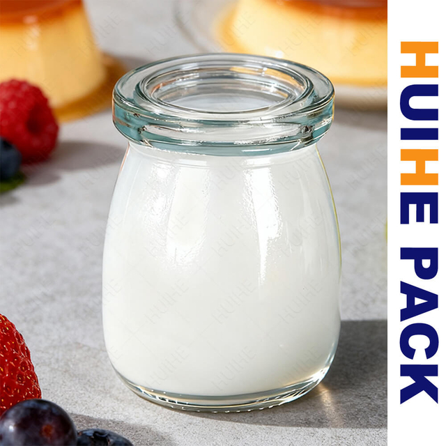 100ml Food-grade Glass Dairy Bottle for Yogurt Pudding