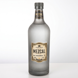 700ml Vertically Ribbed Cylinder Glass Liquor Bottle