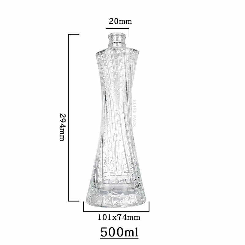 Waisted glass bottle-capacity