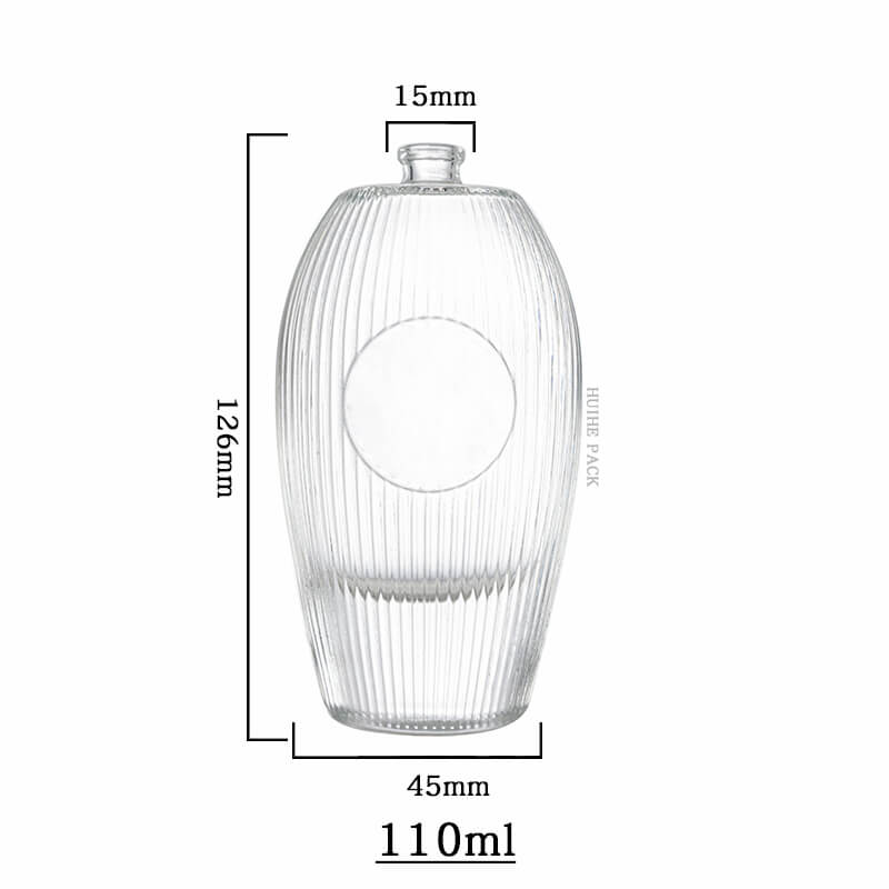 oval vertically-ribbed liquor bottle-capacity