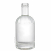 Bulbous Shoulder Cylinder 350ml Clear Glass Liquor Bottle