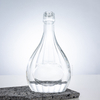 Pear - Shaped Glass Liquor Bottle with Vertical Ribbed Patterns