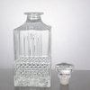 Intricate Diamond - Patterned Embossed Glass Liquor Bottle