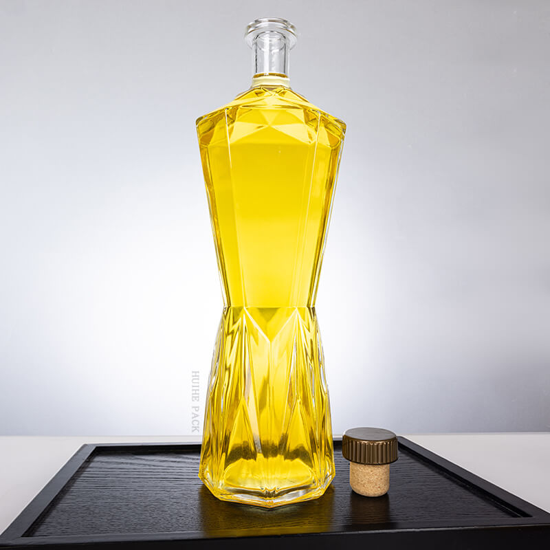 1500ml Irregular Empty Glass Spirit Bottle with Metal Cork