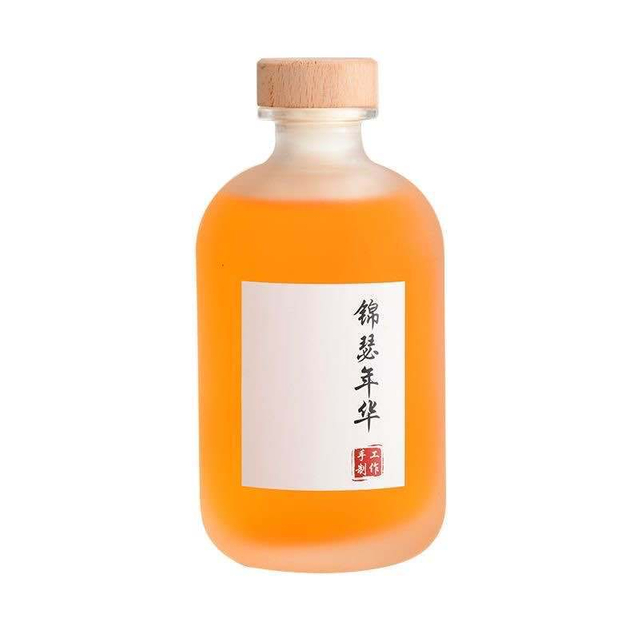 Garrafa de vidro de vinho de frutas redondas transparentes e foscas