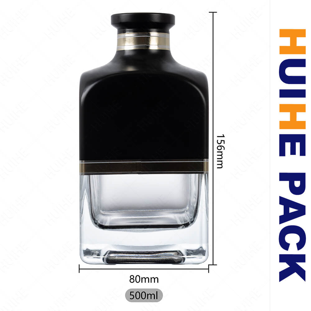 square whisky bottle black coating (3)