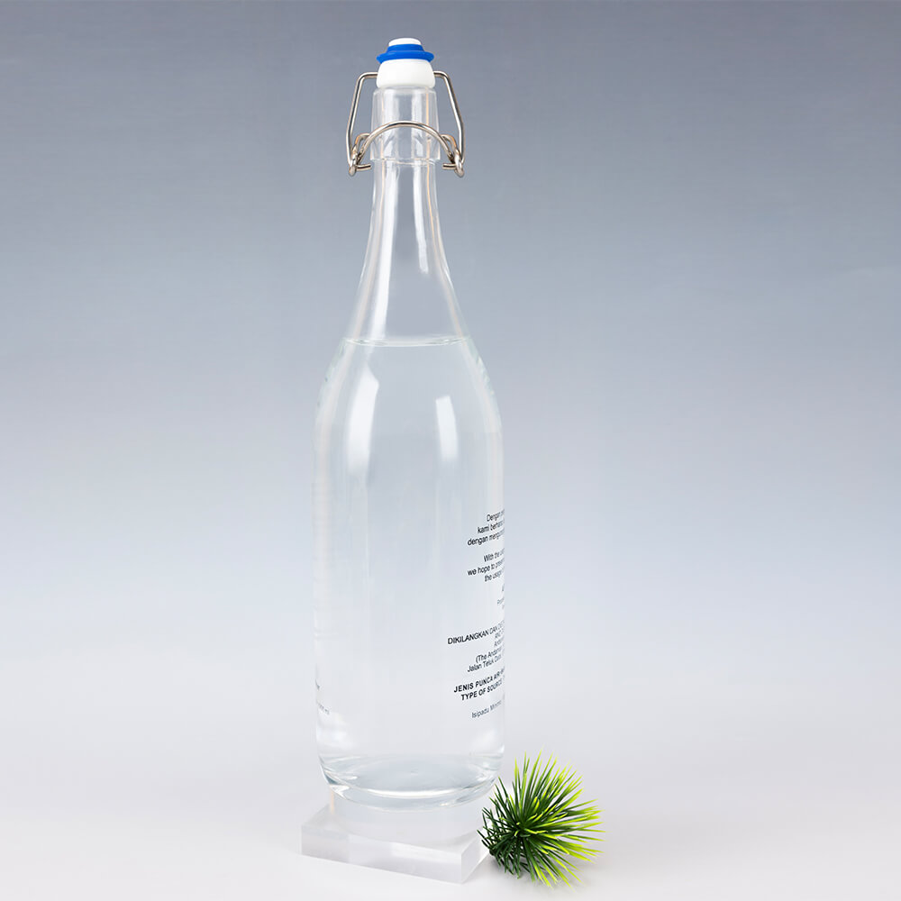 Transparent 1000ml Swing Top Sparkling Water Glass Bottle