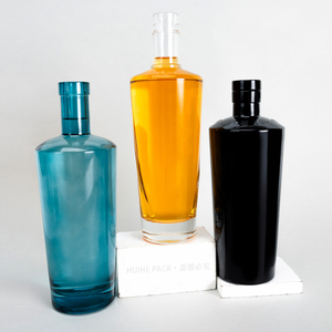 70cl 75cl Black Blue Clear Trapezoid Glass Liquor Bottles