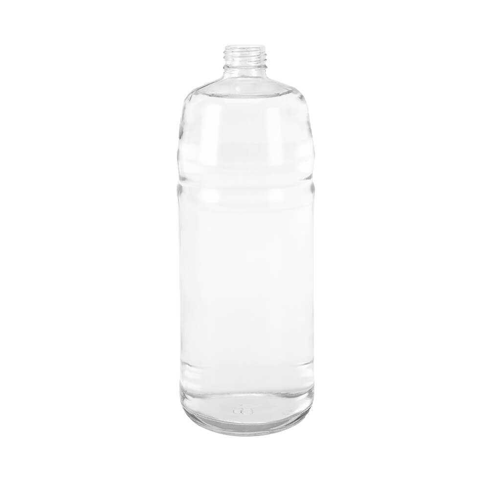 Narrow Mouth 1 Liter Round Soda Water Glass Bottle