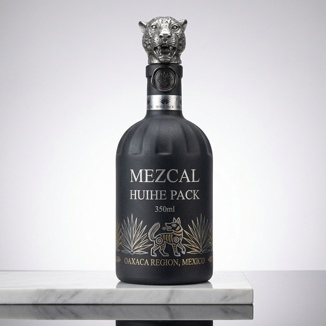 Bulbous Shoulder Cylinder 350ml Clear Glass Liquor Bottle