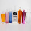 Slim Waist Frost Blue Pink Electroplated Glass Spirits Bottles