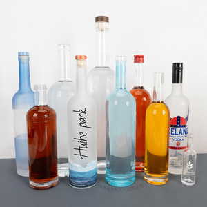 Serenade Slim Tall Round Glass Vodka Bottles with Long Neck