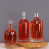 Ribbed Round Screw & Cork Finish Glass Liquor Bottles