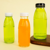 300ml 500ml Ribbed Glass Beverage Bottles with Screw Lids