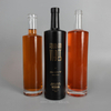 Gold Stamped 750ml Black Clear Glass Vodka Bottles